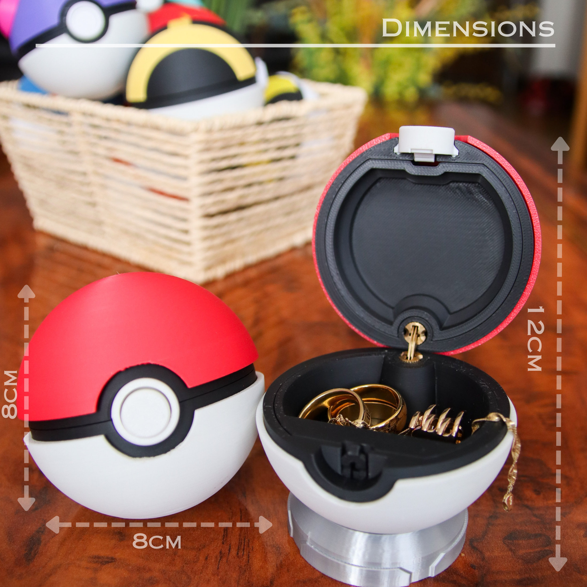 モンスターボール収納ボックス – 3Dプリントポケモンレプリカ、コイン