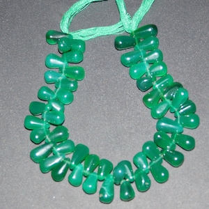 AA green onyx, smooth drop for making jewelry, green onyx drop shape gemstone