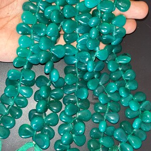 Green Onyx Heart Shape Beads, Green Onyx Plain Heart Beads, Green Onyx Gemstone, Smooth & Plain Heart Beads, AAA+ Green Onyx Beads,