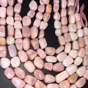 AA+ Quality Pink Opal Smooth Tumble Shape Beads, Pink Opal Plain Nuggets Gemstone Beads for Jewelry Making Craft