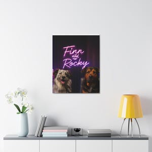 Personalized Stretched Canvas Art of Pets, Vibrant Home Décor for Dog Lovers, Gift for Pet Owners, Wall Decoration, Dog-Themed Art