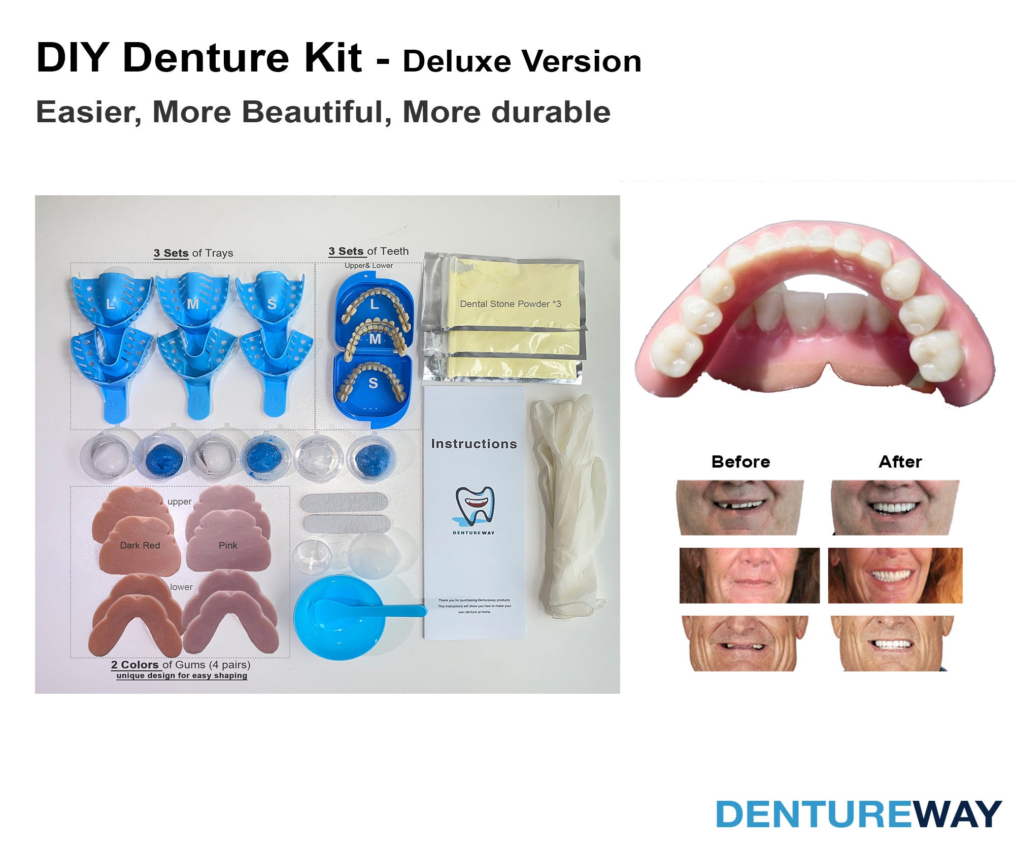 DIY Denture Kit3setsdiy Full/partial Dentureextra Etsy