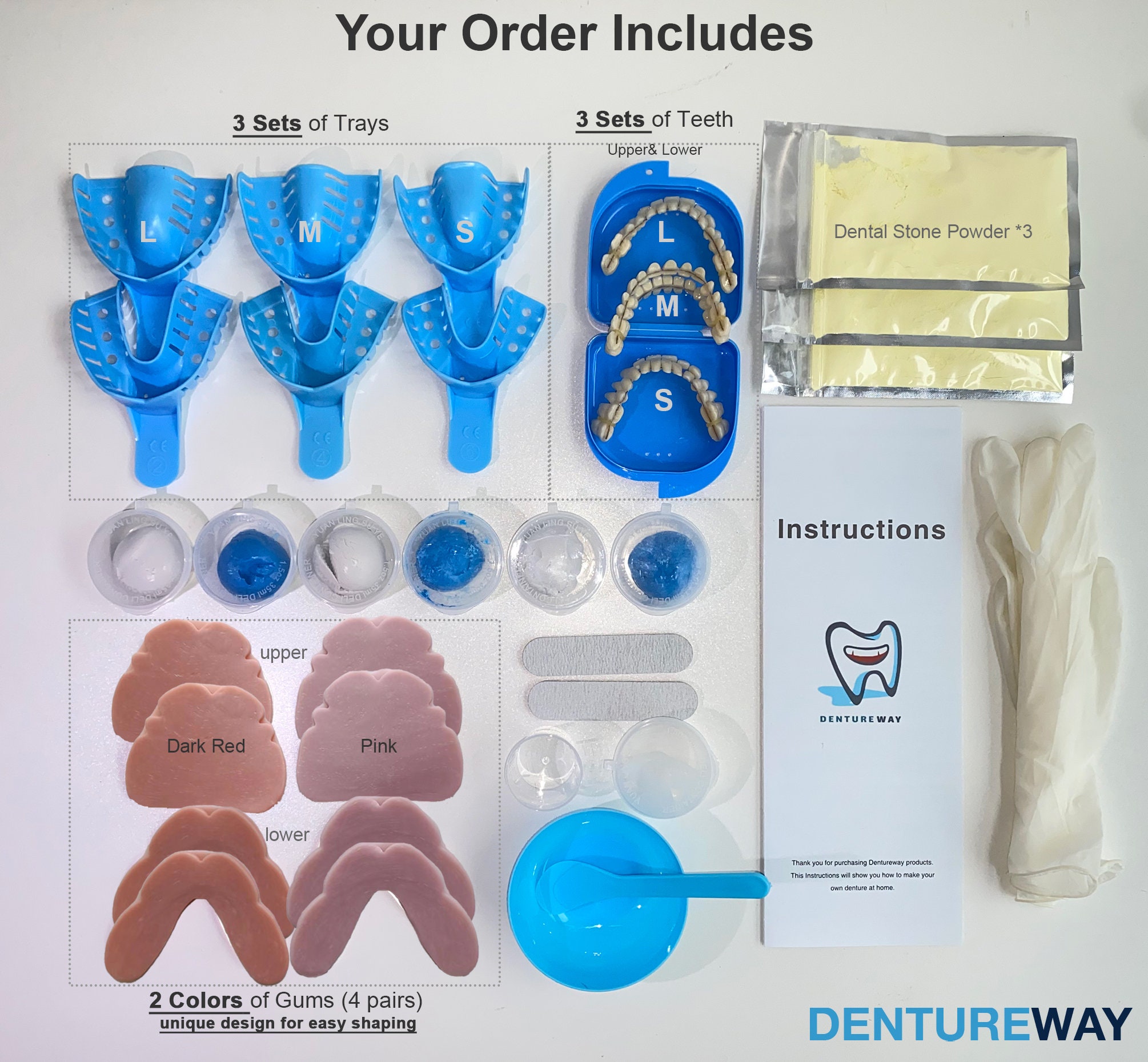 DIY Denture Kit3setsdiy Full/partial Dentureextra Etsy