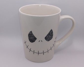 Jack and Sally Hand Painted Mugs