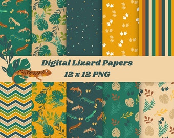 Digital Lizard Paper 12x12, PNG, Lizard Seamless, download digitale, Lizard arts & crafts