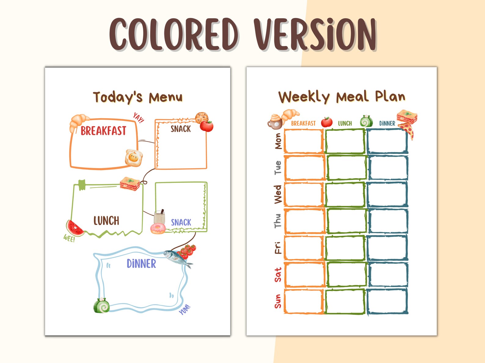 Kids Meal Planner, BLW, Cute Kids Menu, Baby Meal Planning, Weekly Meal ...