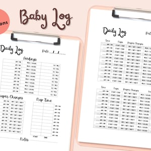 Baby Daily Log Template, Daily Infant Care Sheet, Infant Daily Log, Baby Care Tracker, Baby Log, Baby Planner, Mom Planner, Toddler Report
