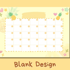 Calender, Pineapple Open Printable Calendar, Open Cute Printable ...