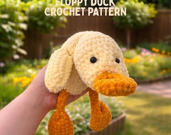 Patrón original en PDF para hacer un pato de Pascua de ganchillo.