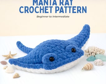Patrón PDF de manta raya de crochet