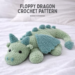 Szydełkowy pluszowy smok Floppy w formacie PDF | ORYGINALNY wzór