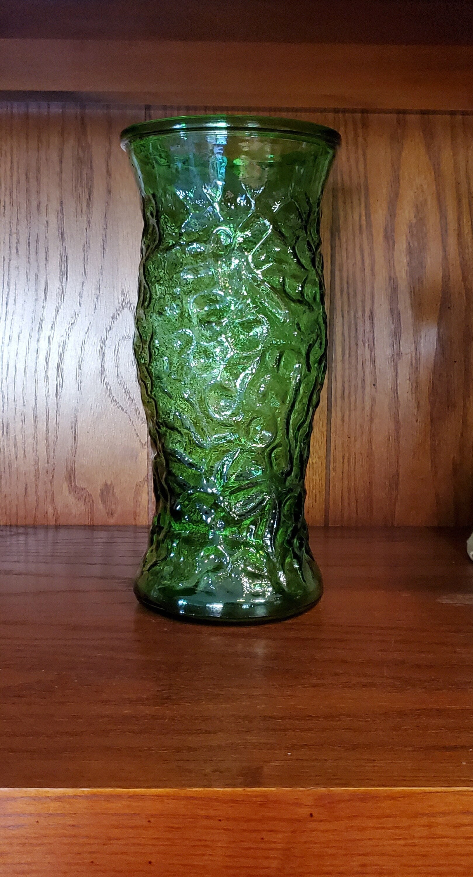 Vintage Hoosier Green Glass Vase Etsy