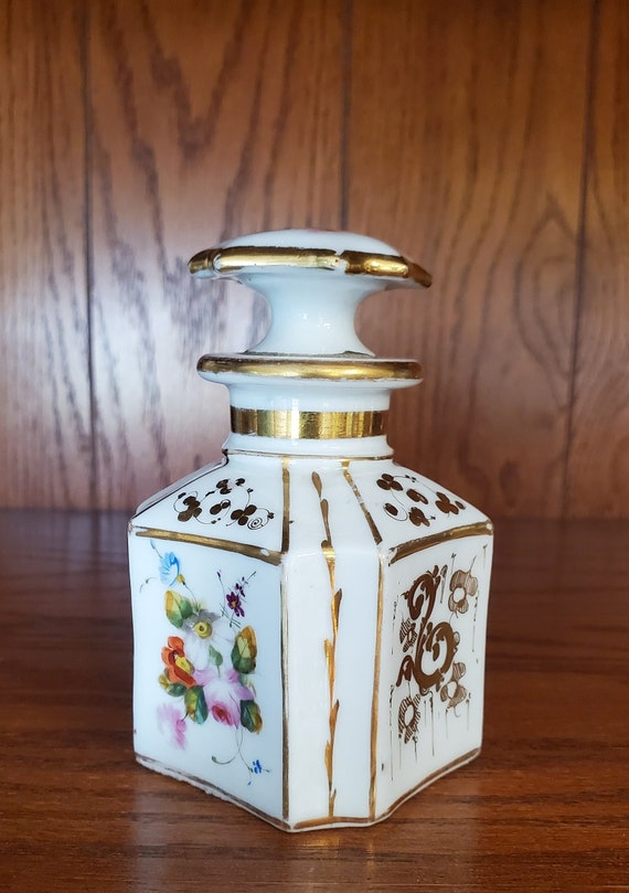 Vintage Porcelain Floral Perfume Decanter