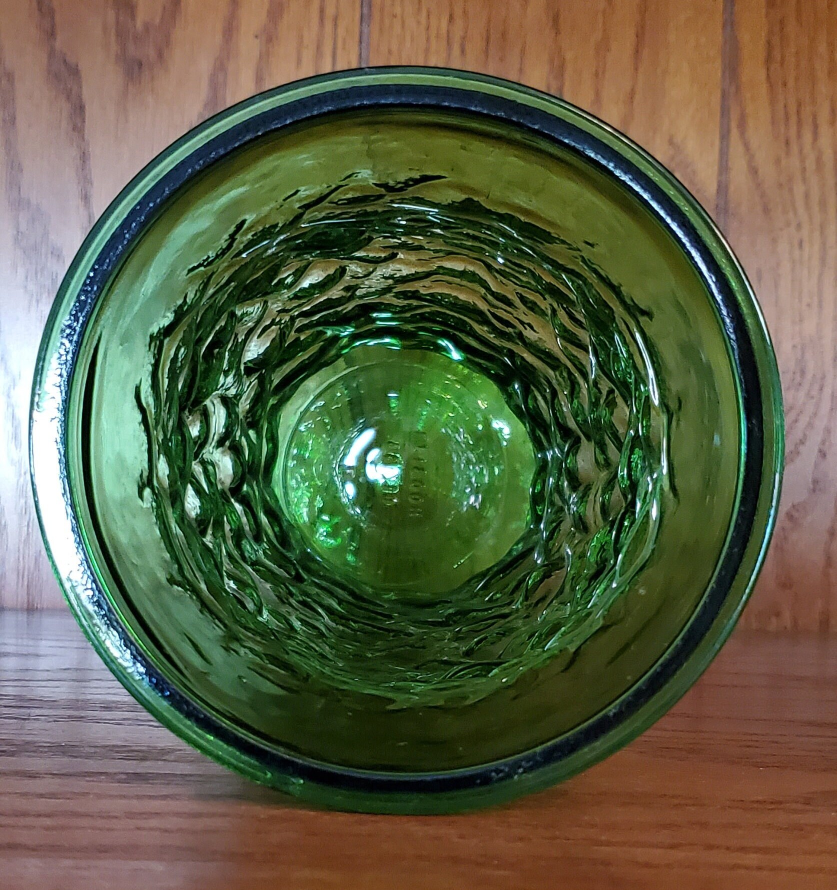 Vintage Hoosier Green Glass Vase Etsy