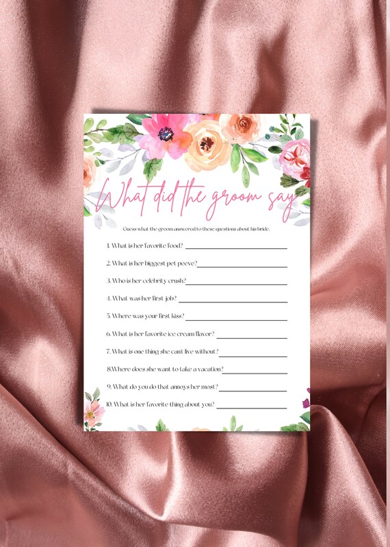 Printable Bridal Shower Game Love is in Full Bloom Bridal Etsy