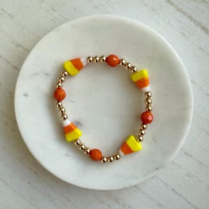 14k Gold Halloween Bracelet | Mouse | Not So Scary | Candy Corn | Beaded Bracelet
