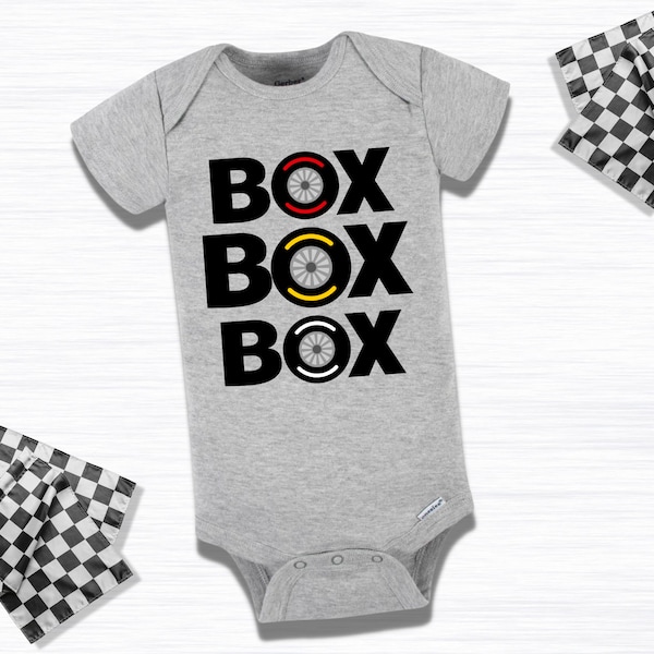 Box Box Tires F1 Race Car Pit Crew Formula 1 Baby Onesie