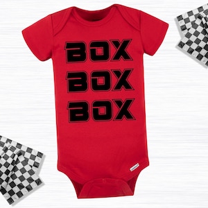 Box box box Formula 1 Baby Onesies® Bodysuit, maglietta per bambini Pit Crew, maglietta F1 Kids