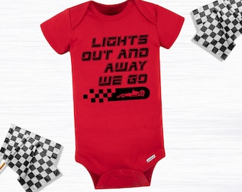 Combinaisons de course, Lights Out and Away we go, grenouillère Formule 1, bébé voiture de course F1, body racing pour bébé