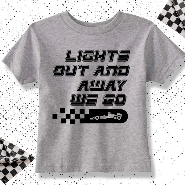 Lights Out Race Car, Toddler Formula 1 T-shirt, Kids F1 Shirt, Dad’s Race Day Buddy T-shirt