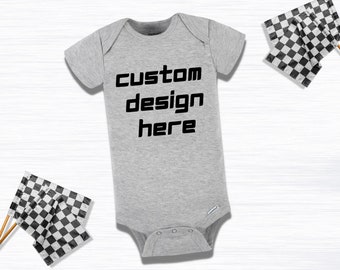 Custom Race Baby Onesie, Personalized F1 Baby Bodysuit, Race Car Onesie