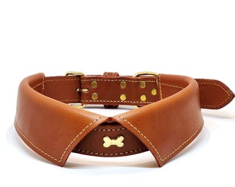 STG Buff Leather Tan Heavy Duty Handmade Collar Western Dog/Cat Collar, Leather Collar For Large Dog All Breed Unisex Dog 15" to 19" inch