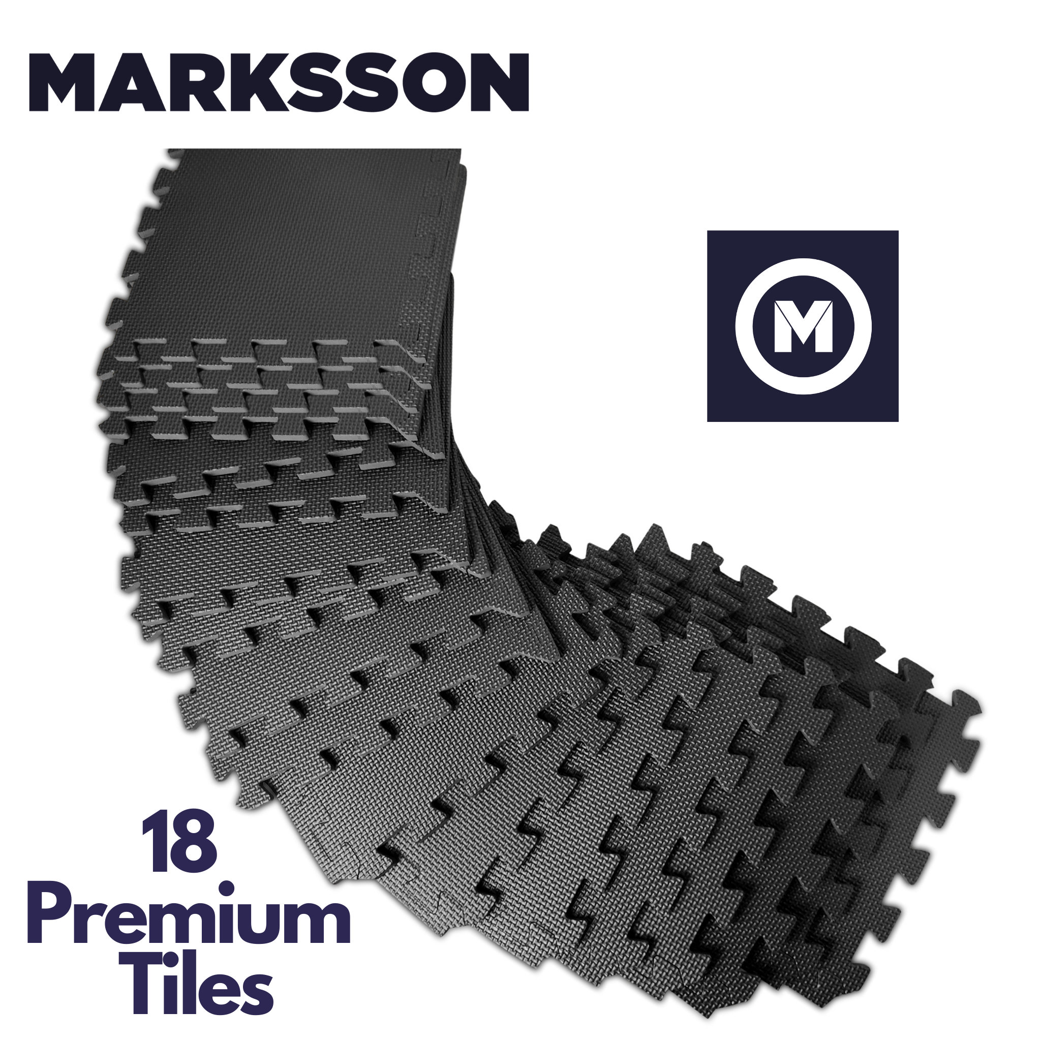 Marksson Protective Mat Set Interlocking Soft Foam Floor Mat 18 Puzzle