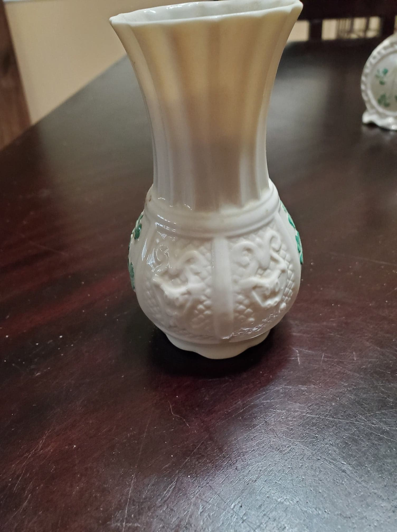 Vintage Belleek Nadine Spill Vase 1989 Blue Mark Etsy