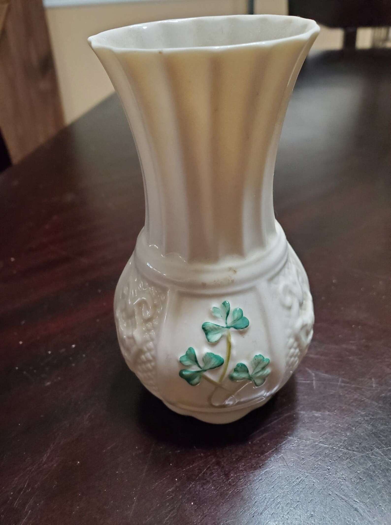 Vintage Belleek Nadine Spill Vase 1989 Blue Mark Etsy
