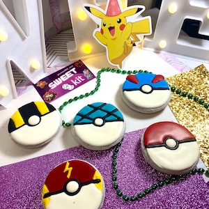 Pokeball-Inspired Cookies – 1 Dozen Custom Sugar Cookies for Gamer Parties & Themed Events