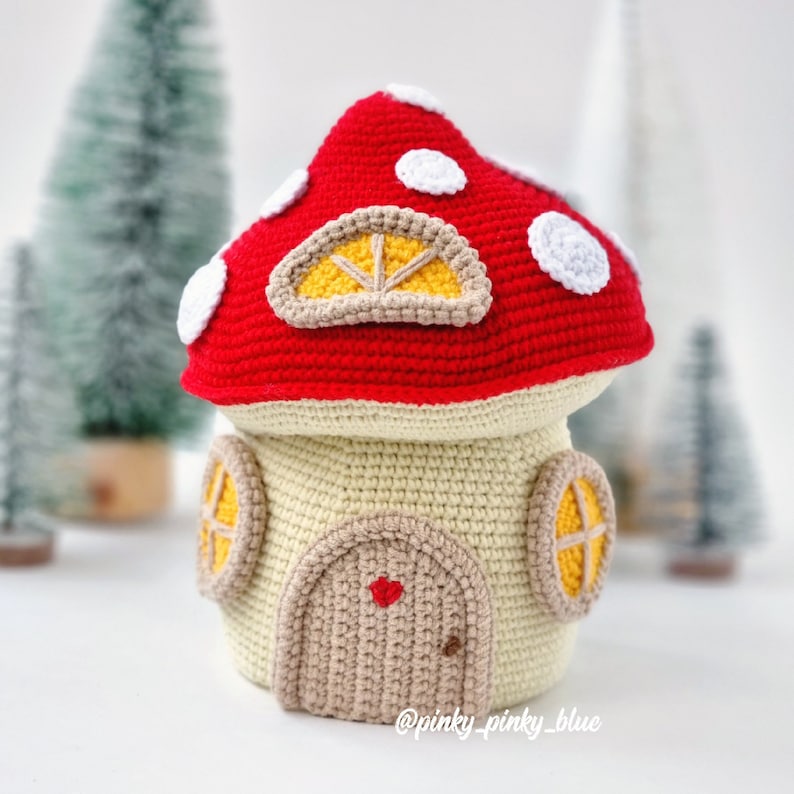 Mushroom House Crochet Pattern - Etsy