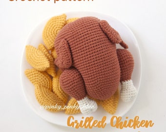 Grilled Chicken with Potato Wedges Crochet Pattern