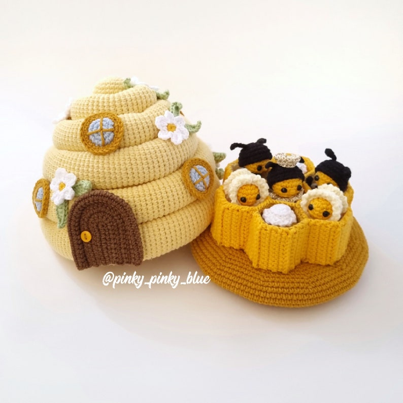 Ruche avec des abeilles au crochet image 6