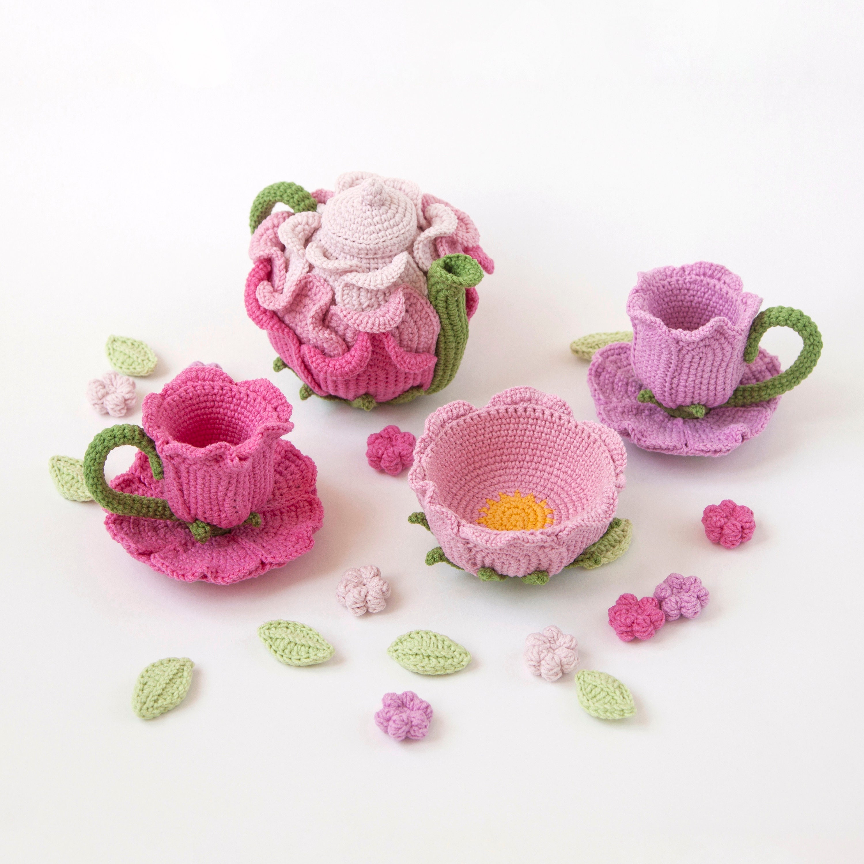 Floral Tea Set Crochet Pattern Etsy