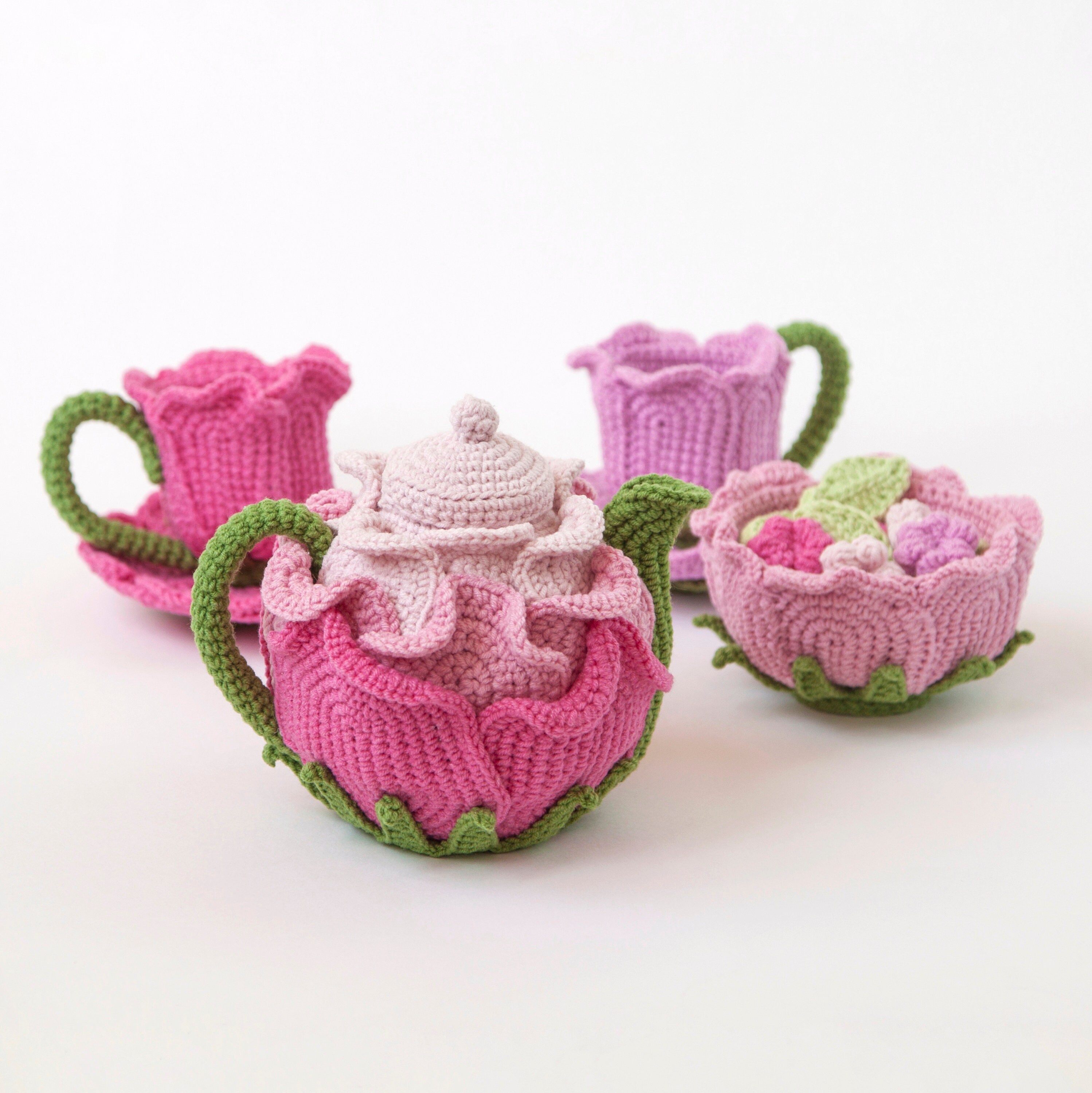 Floral Tea Set Crochet Pattern Etsy