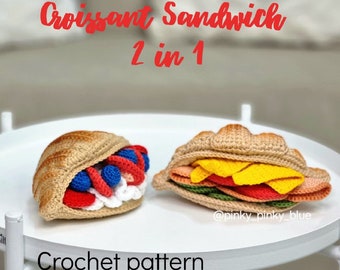 Croissant Sandwich 2 in 1 Crochet pattern