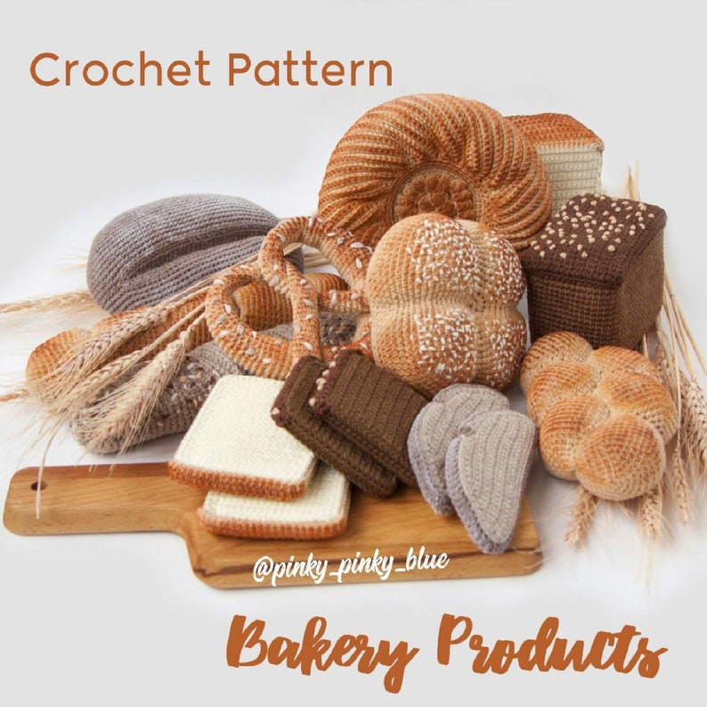 Bakkerijproducten speelset haakpatroon afbeelding 1