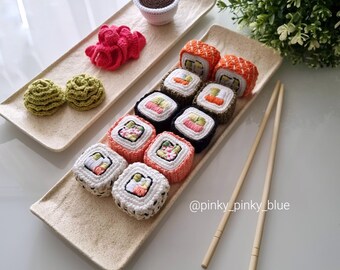 寿司とロールのセットかぎ針編みのパターン - Etsy 日本