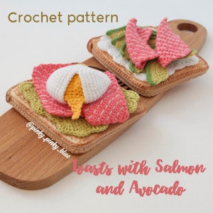 Toasts with Salmon and Avocado Crochet Pattern