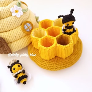 Ruche avec des abeilles au crochet image 8