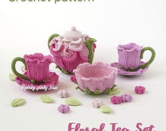 Floral Tea Set Crochet Pattern