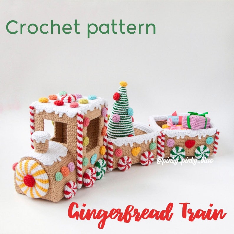 Gingerbread Train Crochet Pattern image 1