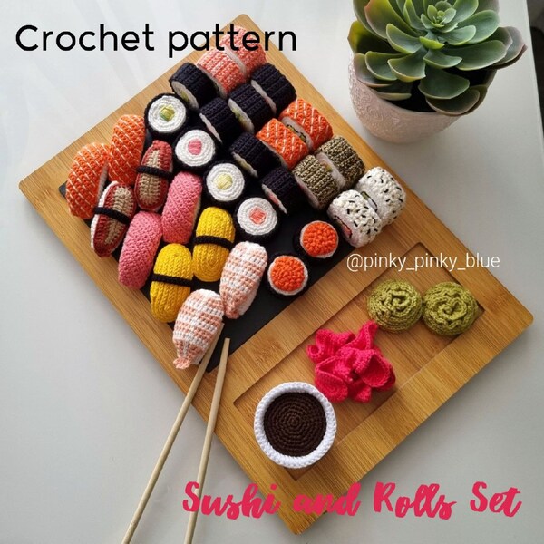 Sushi and Rolls Set Crochet Pattern
