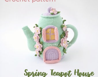 Spring Teapot House Crochet pattern