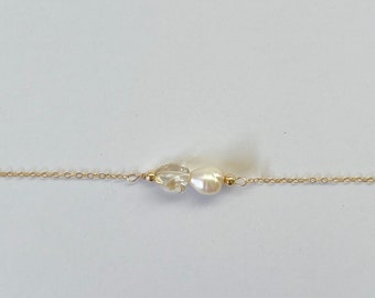 CITRINE PEARL BRACELET | 14k Gold Filled Gemstone Bracelet
