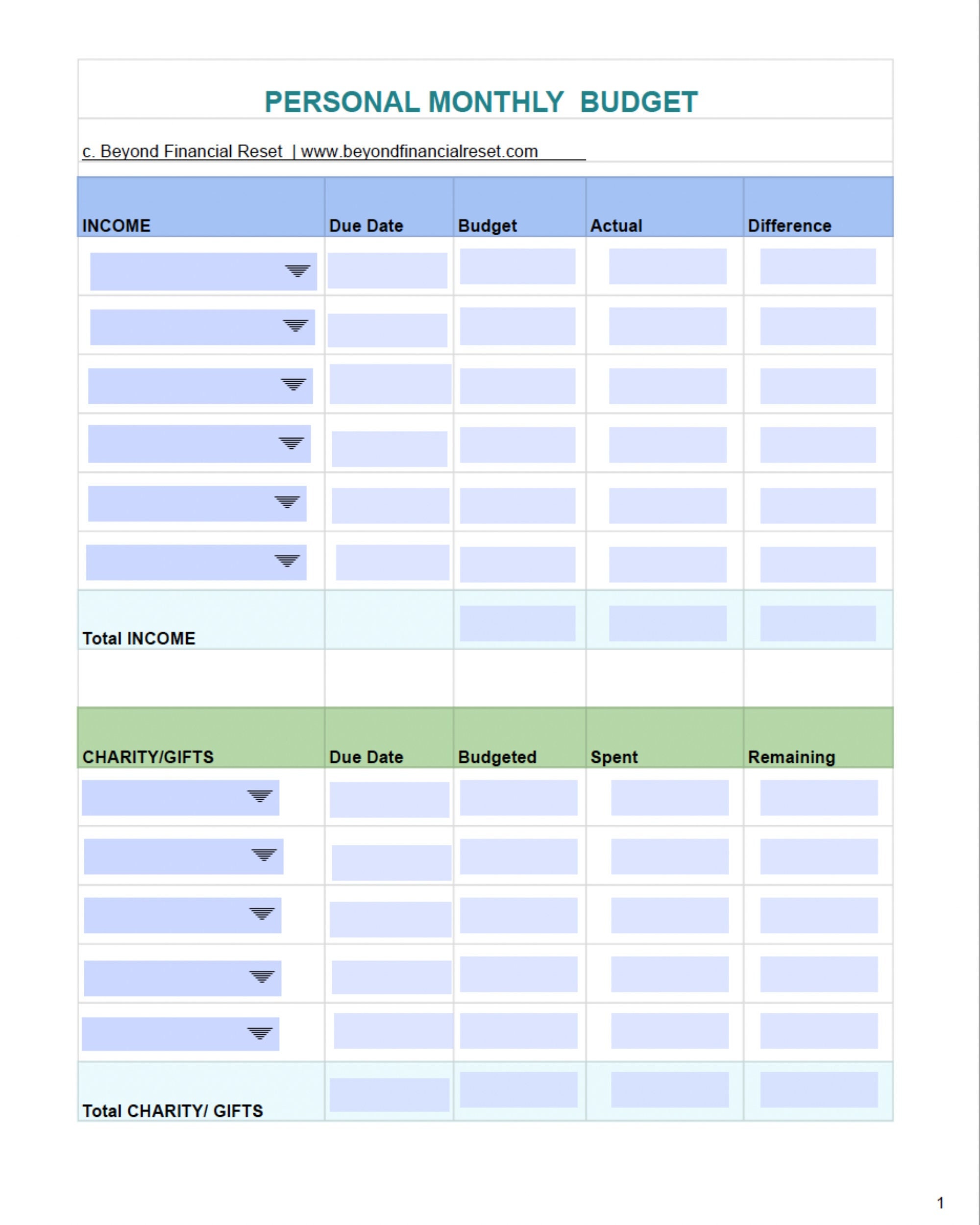 Fillable Monthly Budget Template Etsy Fillable Monthly Budget Template Etsy