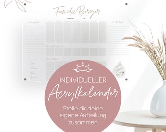 Fully (!) customizable acrylic calendar, individually designed acrylic planner, personalized gift idea incl. pen (wipeable)