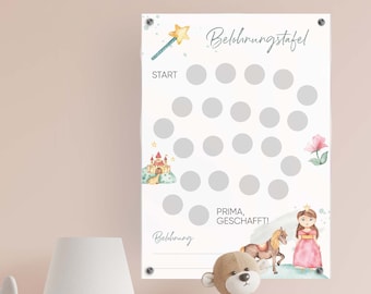 Belohnungstafel "Prinzessin" für Kinder digital zum ausdrucken, als Poster oder als Acrylglasbild, Belohnungsplan, Lernhilfe, Grundschule