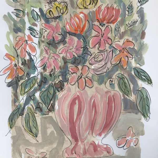 Bouquet Matisse, peinture acrylique