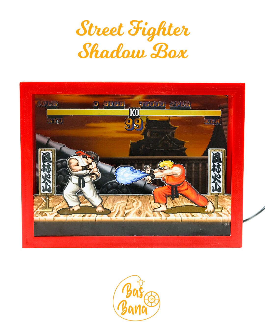 Super Street Fighter 2 ryu Victory Pose 3D Shadow Box for 